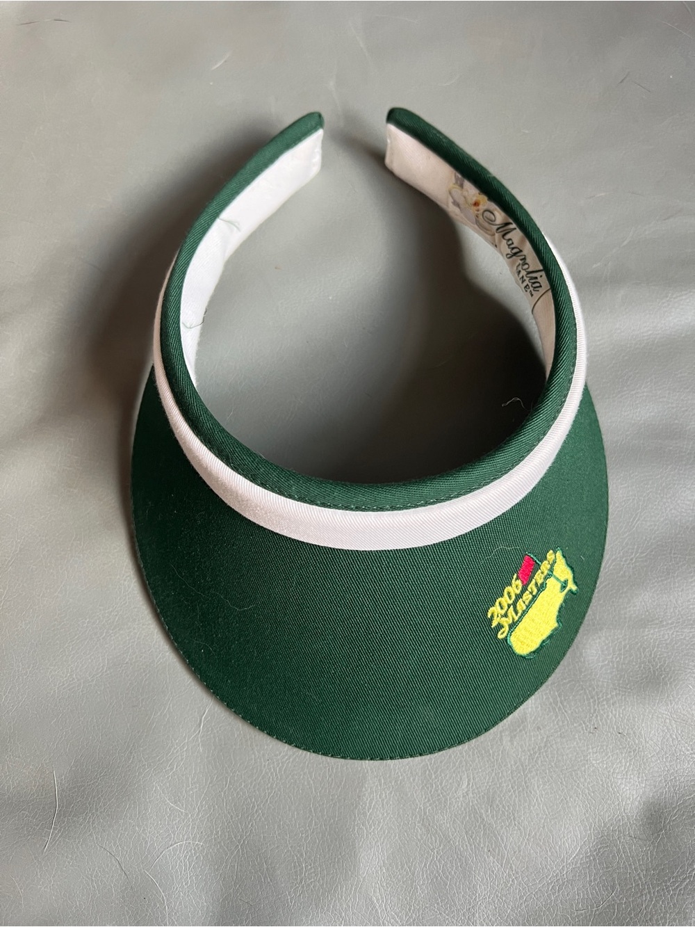 Vintage Masters 2006 Golf Magnolia Dark Green Visor with Cream Band